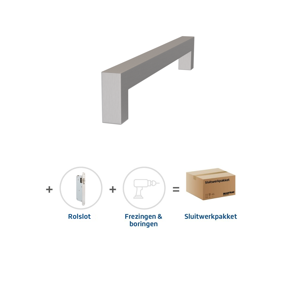 Sluitwerkpakketten met Deurgreep 20x300 Squared RVS
